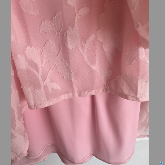 ELOQUII Tiered 3/4 Sleeve Dress in Pink - Picture 6 of 6